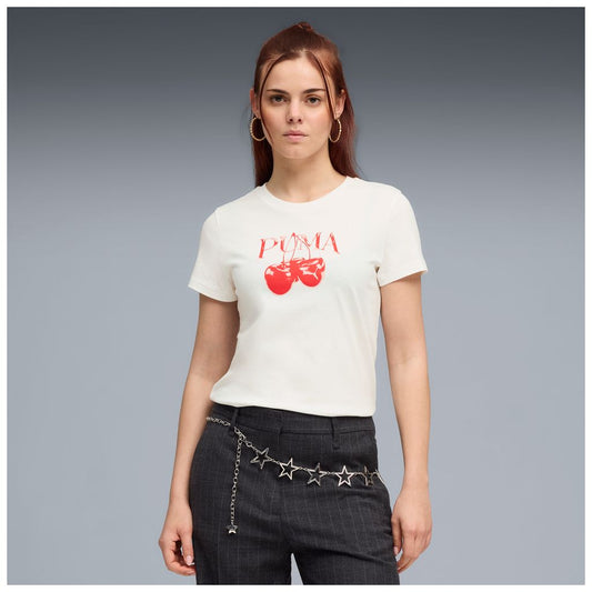 T-shirt puma graphics cherry tee - 691911-02 bianco ciliegie