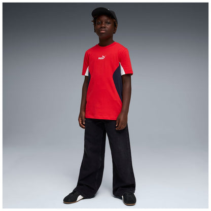 T-shirt puma ess block tee - 692512-11 rosso bianco nero