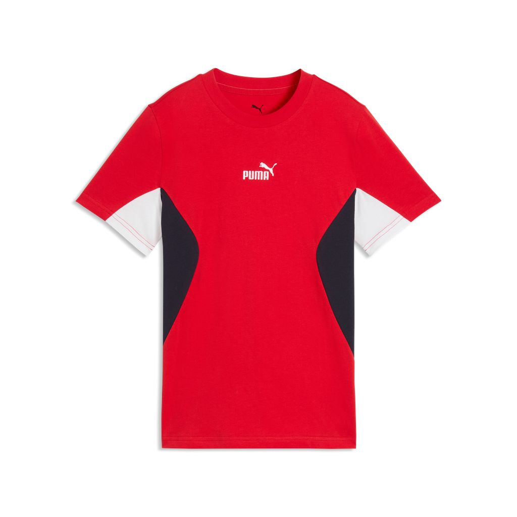 T-shirt puma ess block tee - 692512-11 rosso bianco nero