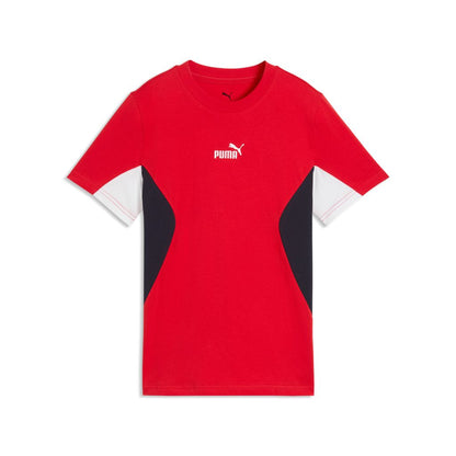 T-shirt puma ess block tee - 692512-11 rosso bianco nero