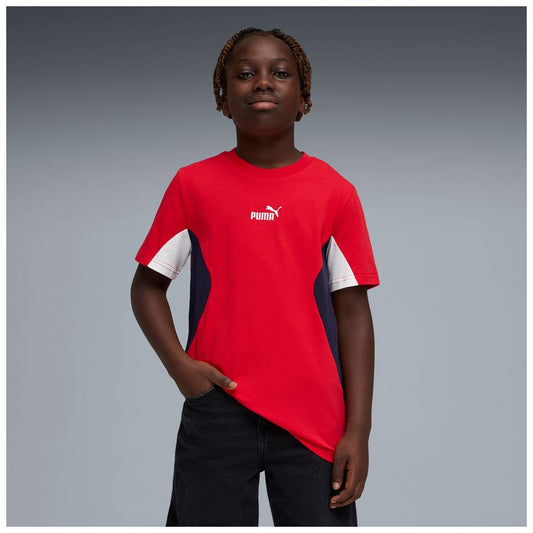 T-shirt puma ess block tee - 692512-11 rosso bianco nero