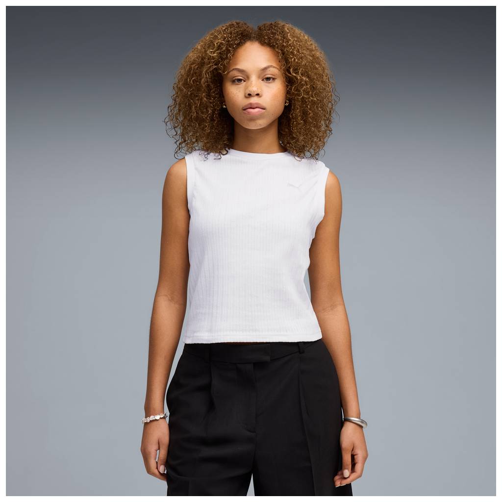 Canotta puma her tank - 691893-02 bianco panna