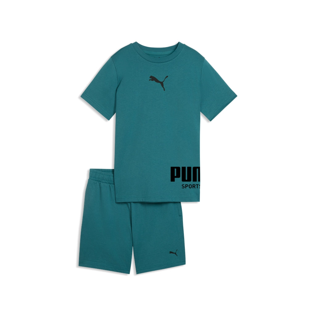 Completo puma sport tee set - 693335-41 verde ottanio nero