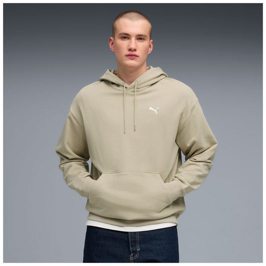 Felpa con cappuccio puma wardrobe ess relaxed hoodie - beige fango FRENCH TERRY