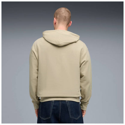 Felpa con cappuccio puma wardrobe ess relaxed hoodie - beige fango FRENCH TERRY