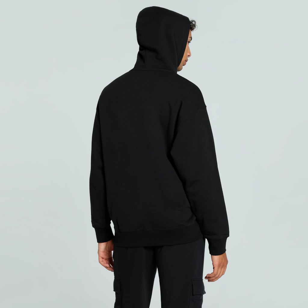 Felpa con cappuccio puma wardrobe ess relaxed hoodie - nero FRENCH TERRY