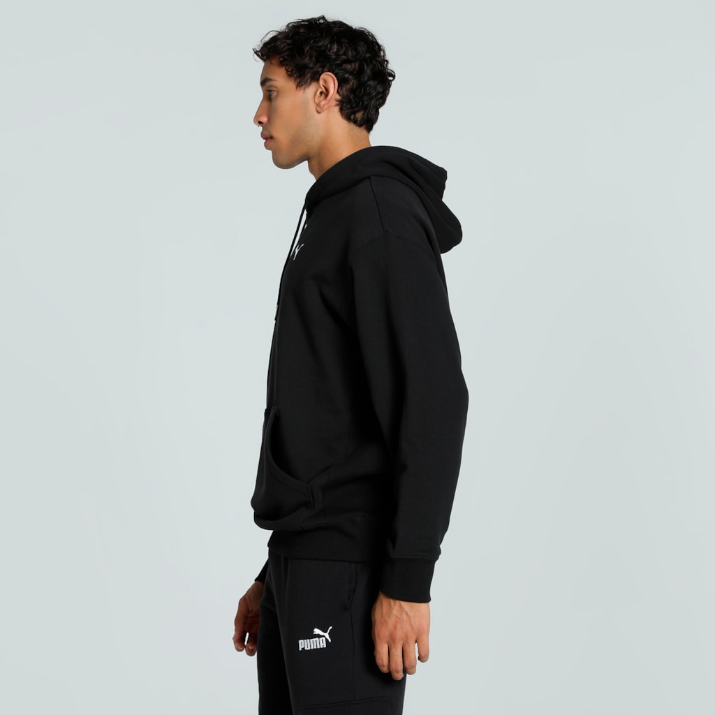 Felpa con cappuccio puma wardrobe ess relaxed hoodie - nero FRENCH TERRY
