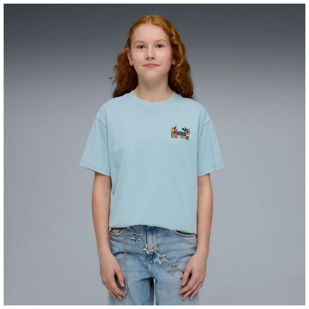 T-shirt puma mid90s relaxed graphic tee g - 691729-47 azzurro fiori