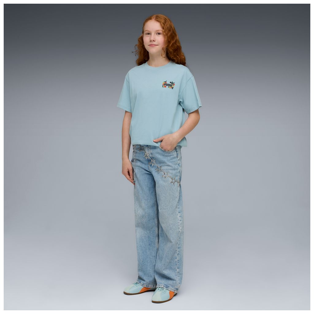 T-shirt puma mid90s relaxed graphic tee g - 691729-47 azzurro fiori