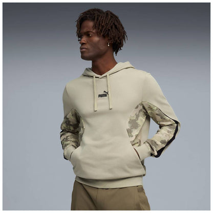 Felpa con cappuccio puma camo hoodie tr - beige fango mimetica