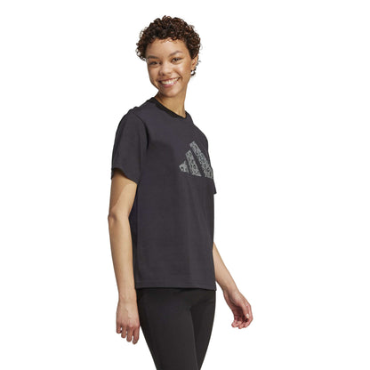 T-shirt adidas w animal t black - jv8536 nero zebrato