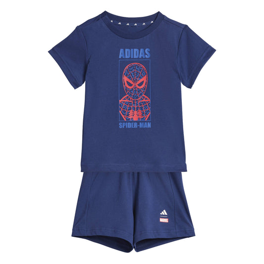 Completo Estivo Adidas Marvel Spider-Man Bimbo - JZ7676 Blu Navy | Set T-shirt e Shorts