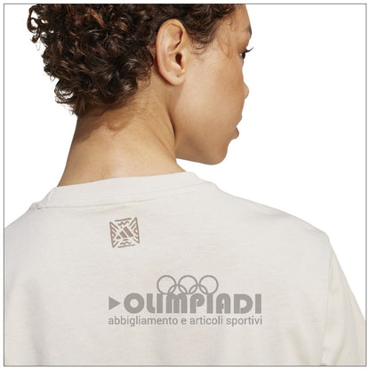 T-shirt Donna Adidas W Animal T - JM4423 Wonder Aluminum | Logo Leopardato