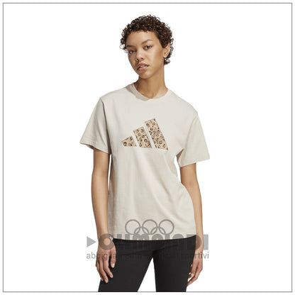 T-shirt Donna Adidas W Animal T - JM4423 Wonder Aluminum | Logo Leopardato