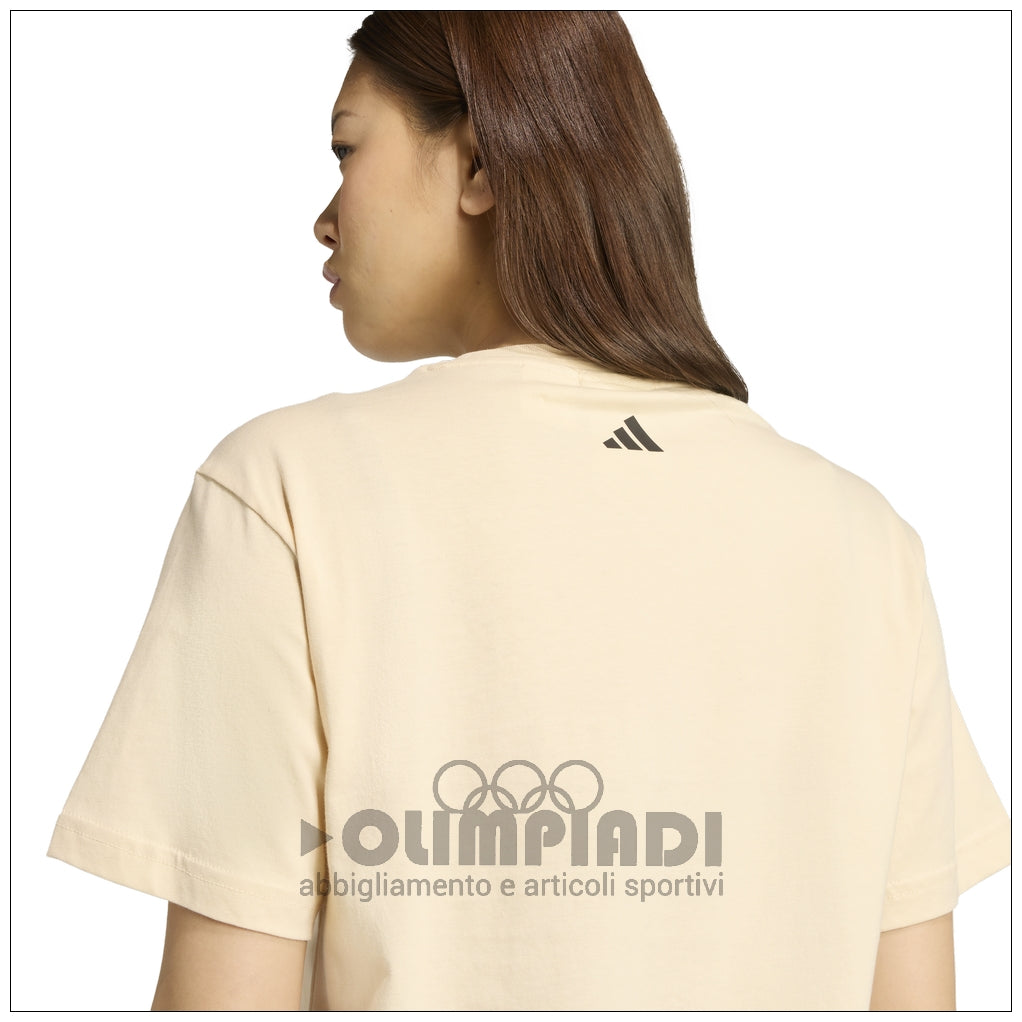 T-shirt Donna Adidas x FARM Rio - JL8614 Sabbia | Grafica Boho