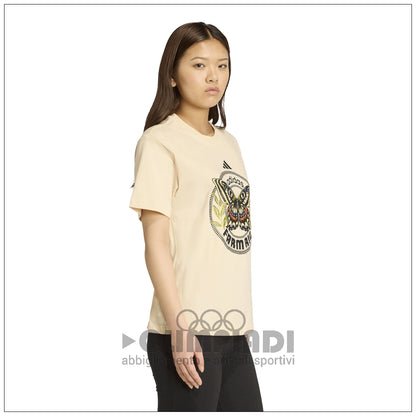 T-shirt Donna Adidas x FARM Rio - JL8614 Sabbia | Grafica Boho