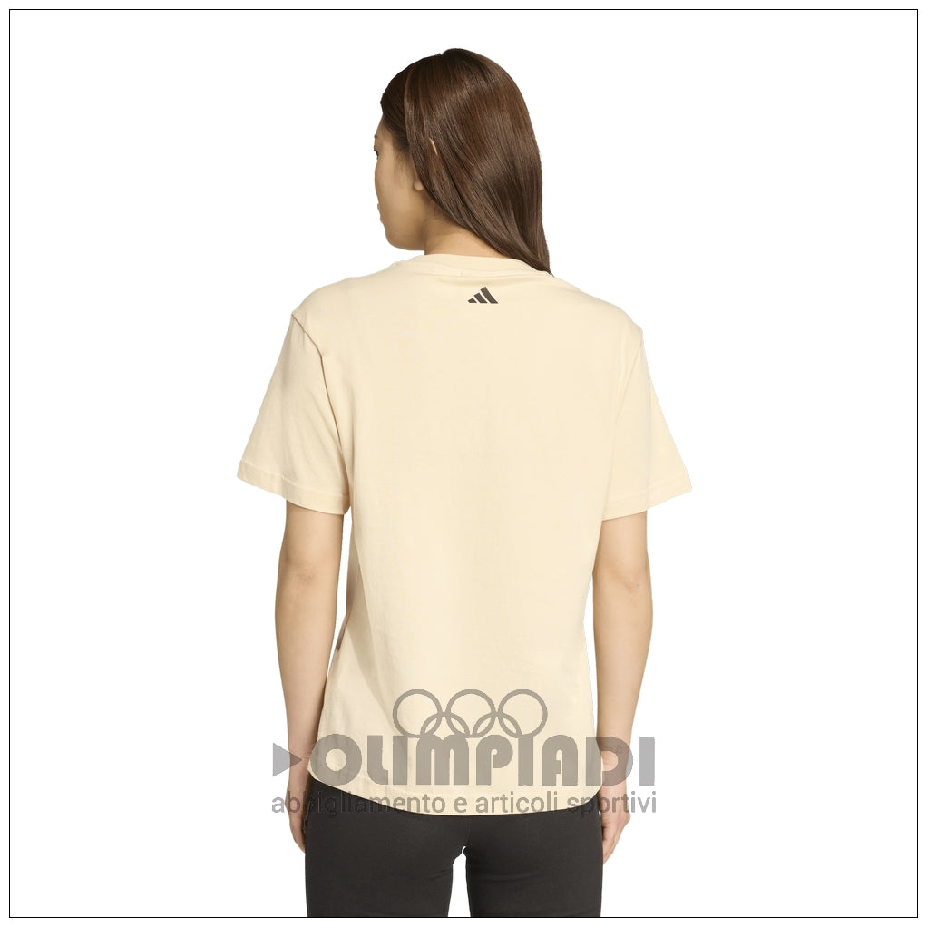 T-shirt Donna Adidas x FARM Rio - JL8614 Sabbia | Grafica Boho