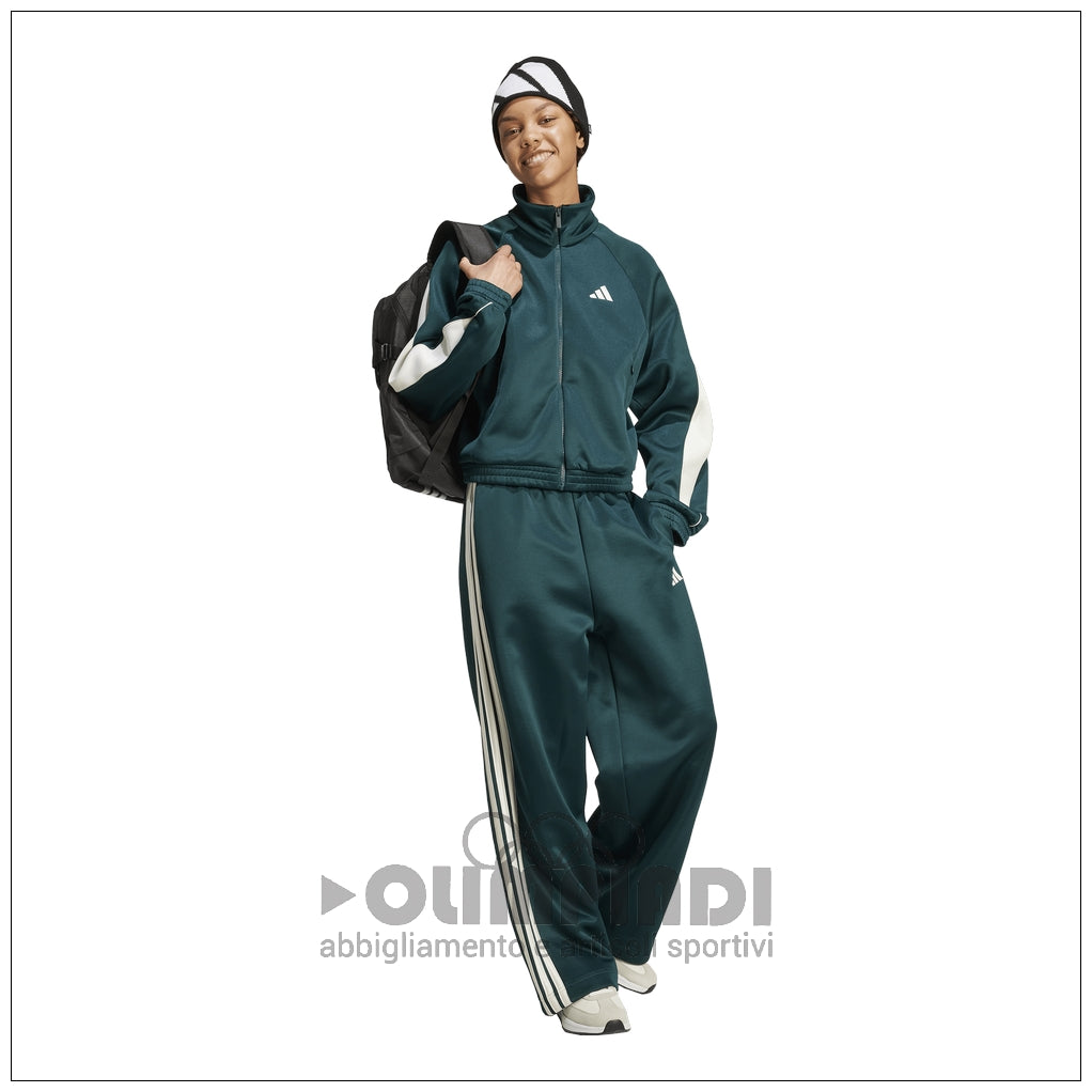 Pantaloni Tuta Donna Adidas W Stadium TP - JW0529 Verde Scuro | Stile Retro e Gamba Larga
