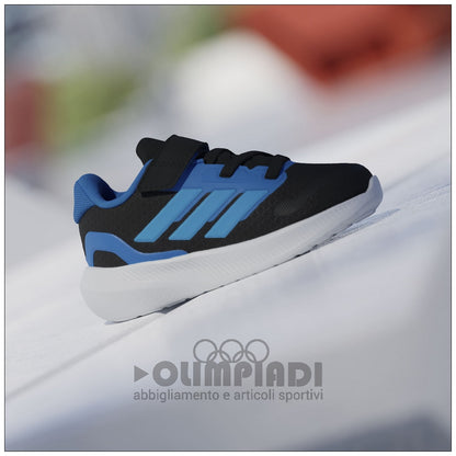 Scarpe Neonato Adidas Runfalcon 5 EL I - IH6865 Nero e Celeste | Primi Passi