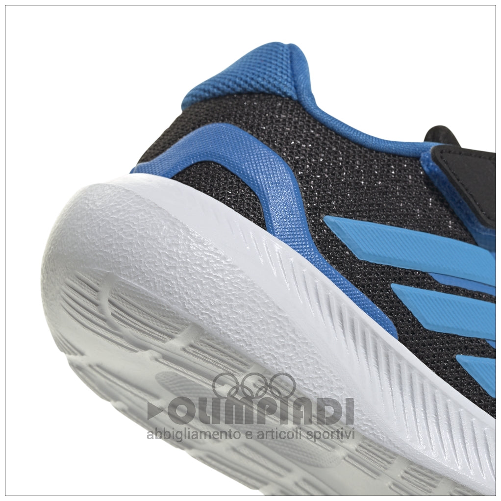 Scarpe Neonato Adidas Runfalcon 5 EL I - IH6865 Nero e Celeste | Primi Passi