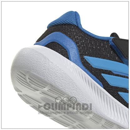 Scarpe Neonato Adidas Runfalcon 5 EL I - IH6865 Nero e Celeste | Primi Passi