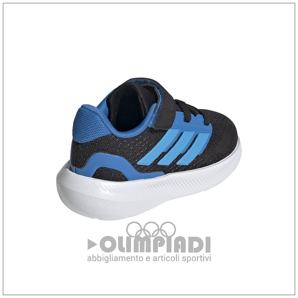 Scarpe Neonato Adidas Runfalcon 5 EL I - IH6865 Nero e Celeste | Primi Passi