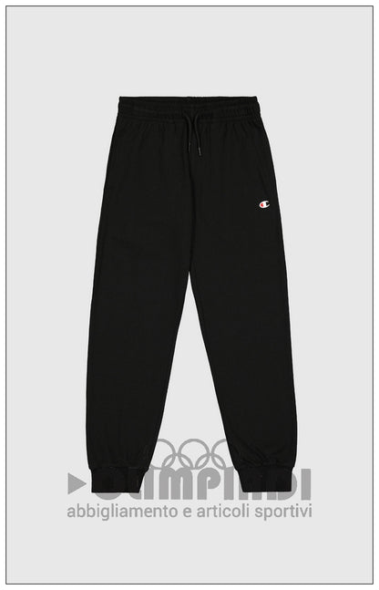 Pantaloni Tuta Bambino Champion Rib Cuff - 307051 Neri | Comfort per la Scuola