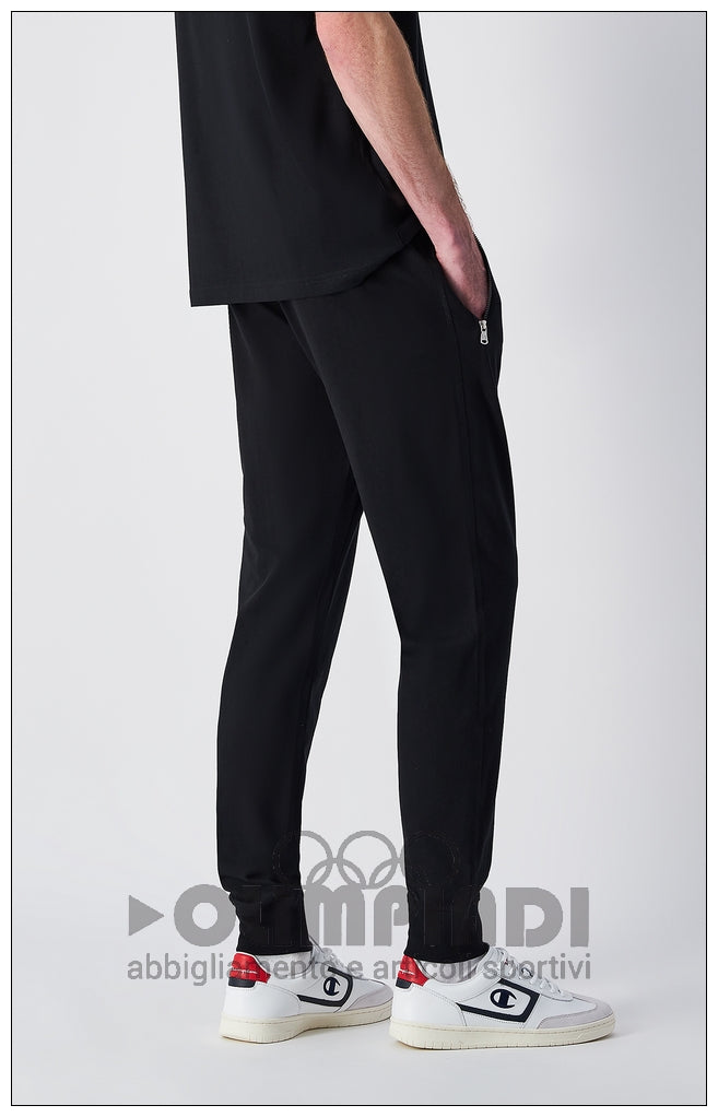 Pantaloni Tuta Uomo Champion Rib Cuff - 220807 Neri | Tasche con Zip cotone french terry