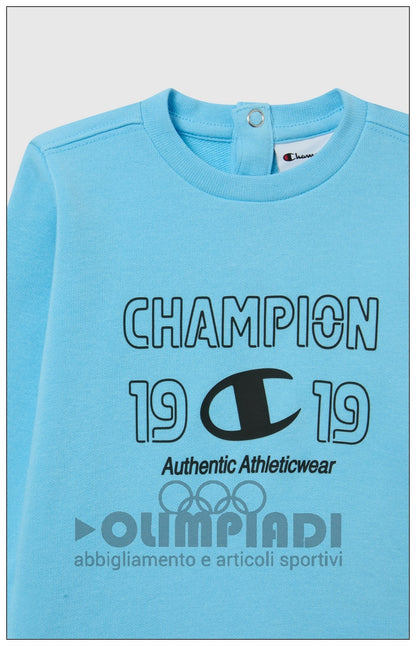Tuta Neonato Champion Crewneck Suit - 307561 Azzurra e Blu Navy | Misto Cotone