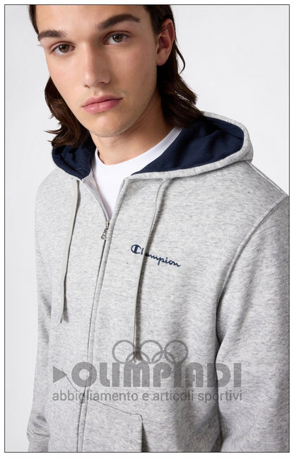 Tuta Uomo Champion Hooded Full Zip - 222249 Grigia e Blu | Cotone