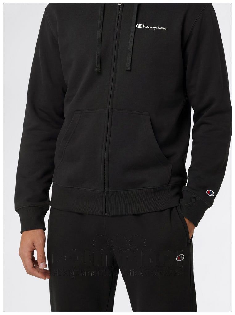 Tuta Uomo Champion Hooded Full Zip - 222249 Nera | Misto Cotone