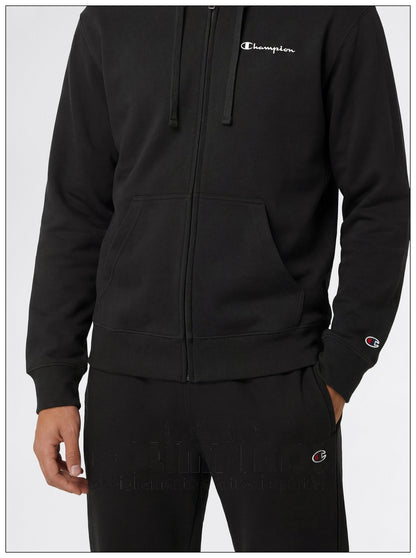 Tuta Uomo Champion Hooded Full Zip - 222249 Nera | Misto Cotone