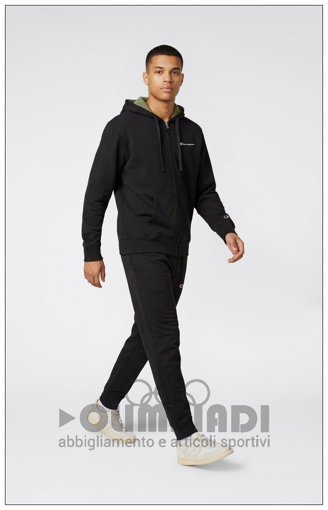 Tuta Uomo Champion Hooded Full Zip - 222249 Nera | Misto Cotone
