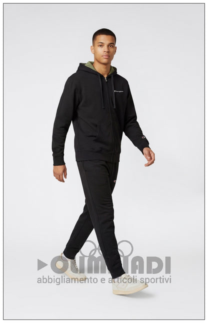 Tuta Uomo Champion Hooded Full Zip - 222249 Nera | Misto Cotone