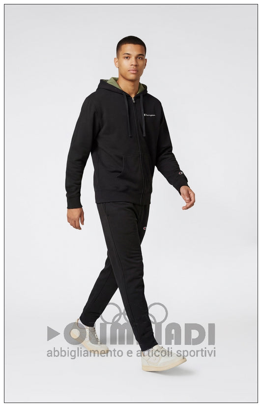 Tuta Uomo Champion Hooded Full Zip - 222249 Nera | Misto Cotone