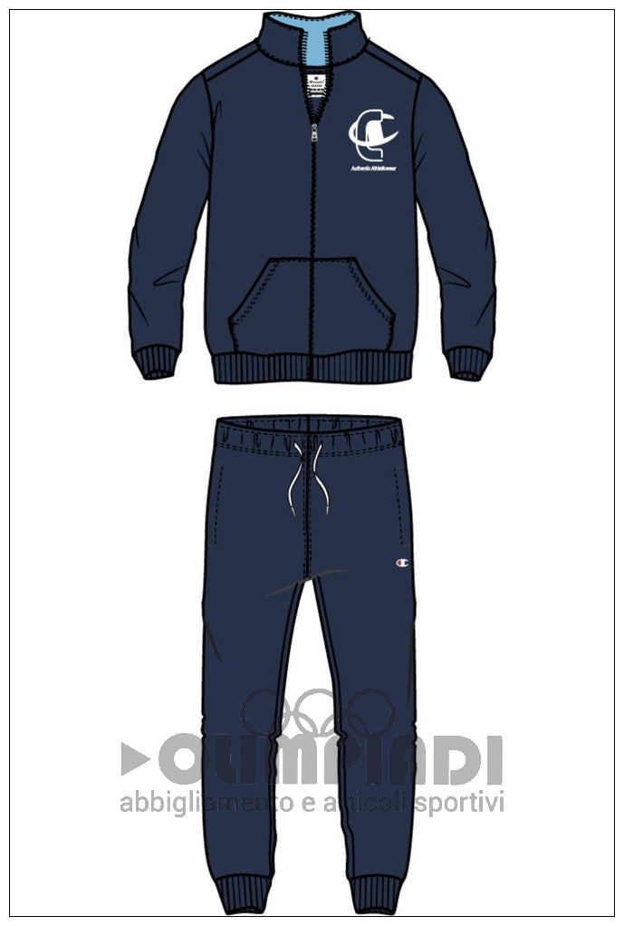 Tuta Ragazzo Champion Full Zip - 307536 Blu Navy | Cotone
