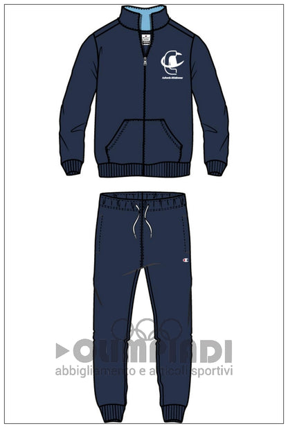 Tuta Ragazzo Champion Full Zip - 307536 Blu Navy | Cotone