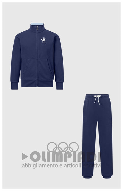 Tuta Ragazzo Champion Full Zip - 307536 Blu Navy | Cotone