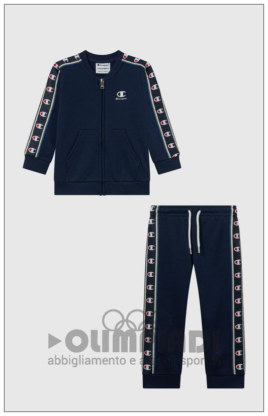 Tuta Bambino Champion Sweatsuit - 307583 Blu Navy | Bande Logate