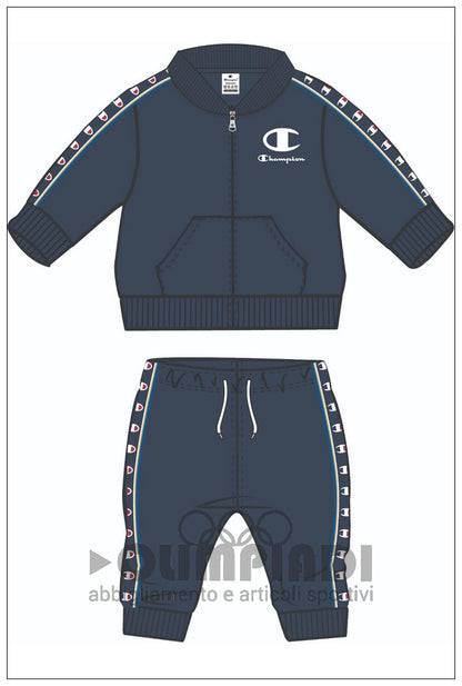 Tuta Bambino Champion Sweatsuit - 307583 Blu Navy | Bande Logate