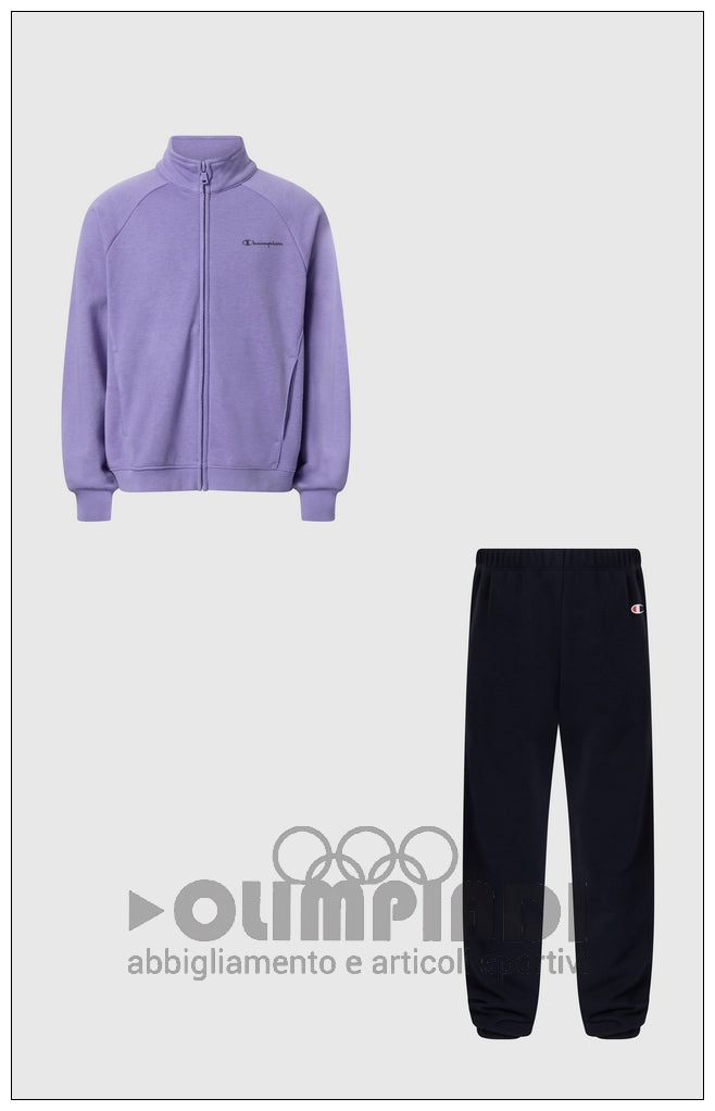 Tuta Bambina Champion Sweatsuit - 405380 Lilla e Nera | Misto Cotone