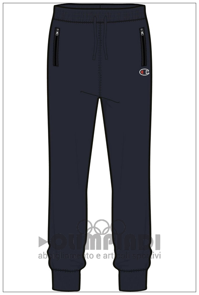 Pantaloni Tuta Uomo Champion Rib Cuff - 220807 Blu Navy | Tasche con Zip
