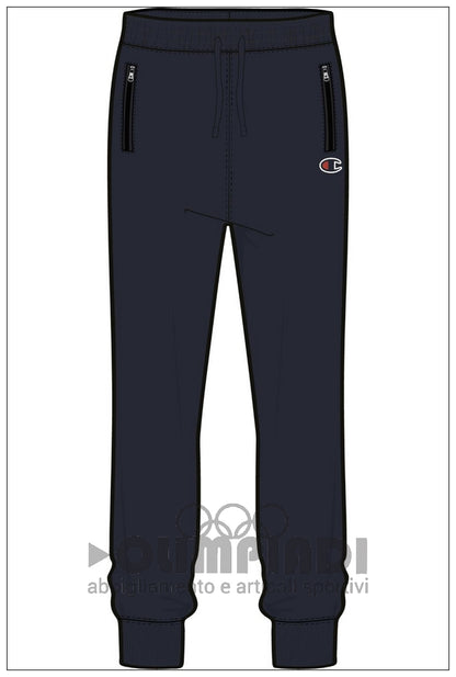 Pantaloni Tuta Uomo Champion Rib Cuff - 220807 Blu Navy | Tasche con Zip