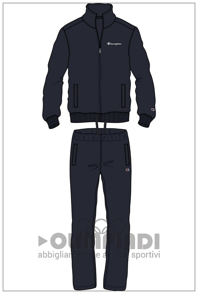 Tuta Uomo Champion Full Zip - 222248 Blu Navy | French Terry