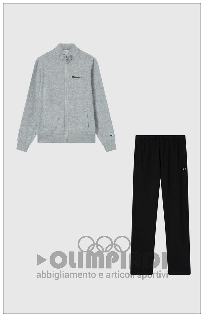 Tuta Uomo Champion Full Zip - 222248 Grigia e Nera | French Terry