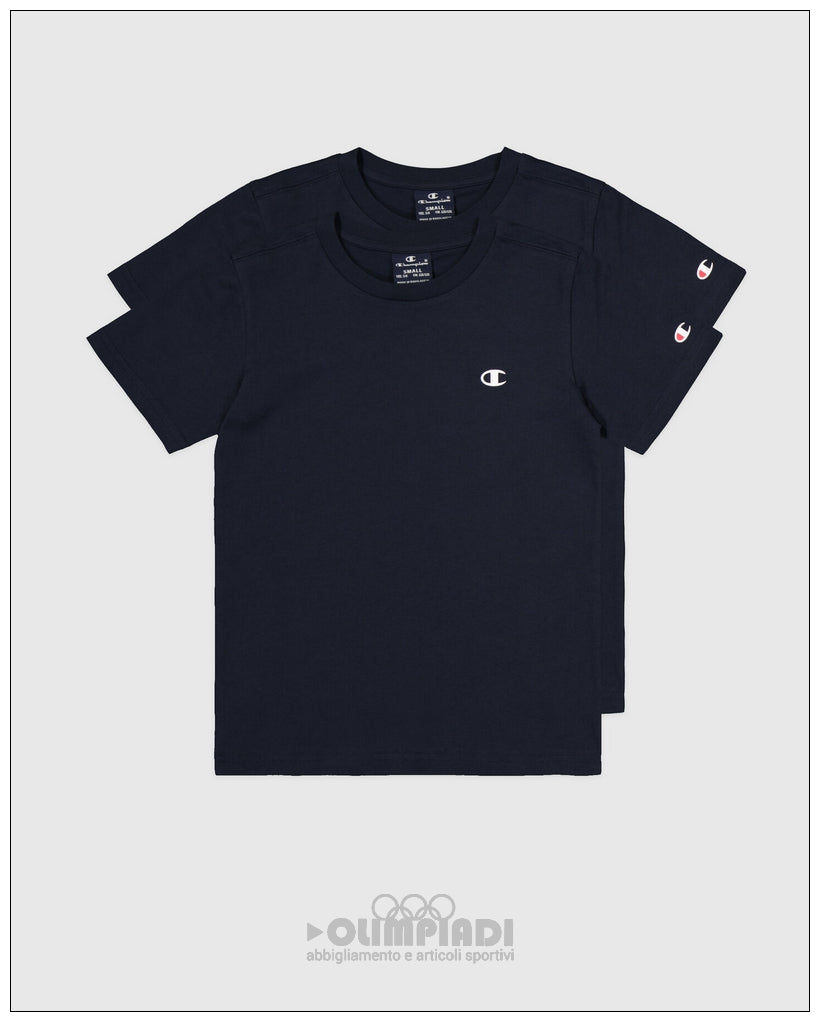 Set 2 T-Shirt Bambino Champion - 306581 Blu Navy | Puro Cotone