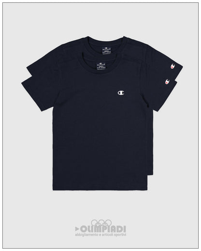 Set 2 T-Shirt Bambino Champion - 306581 Blu Navy | Puro Cotone