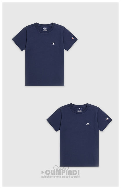 Set 2 T-Shirt Bambino Champion - 306581 Blu Navy | Puro Cotone