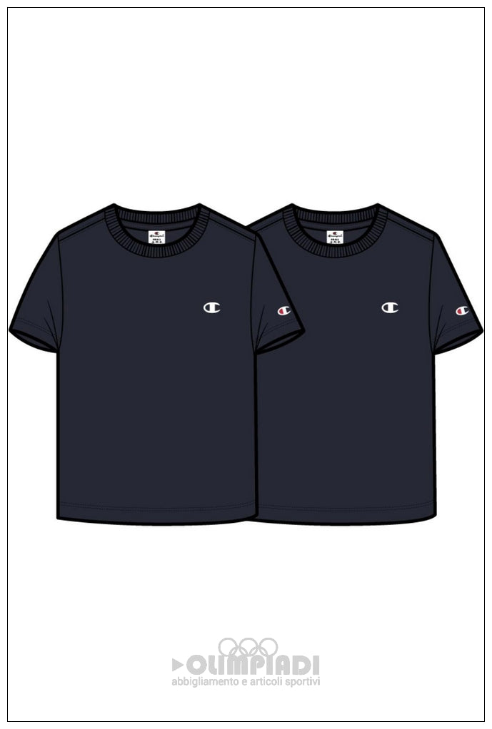 Set 2 T-Shirt Bambino Champion - 306581 Blu Navy | Puro Cotone