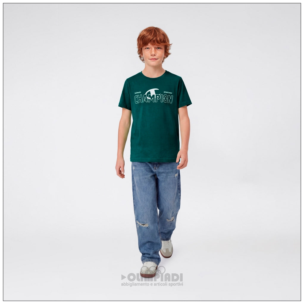 T-Shirt Bambino Champion - 307553 Verde Chiaro | Logo